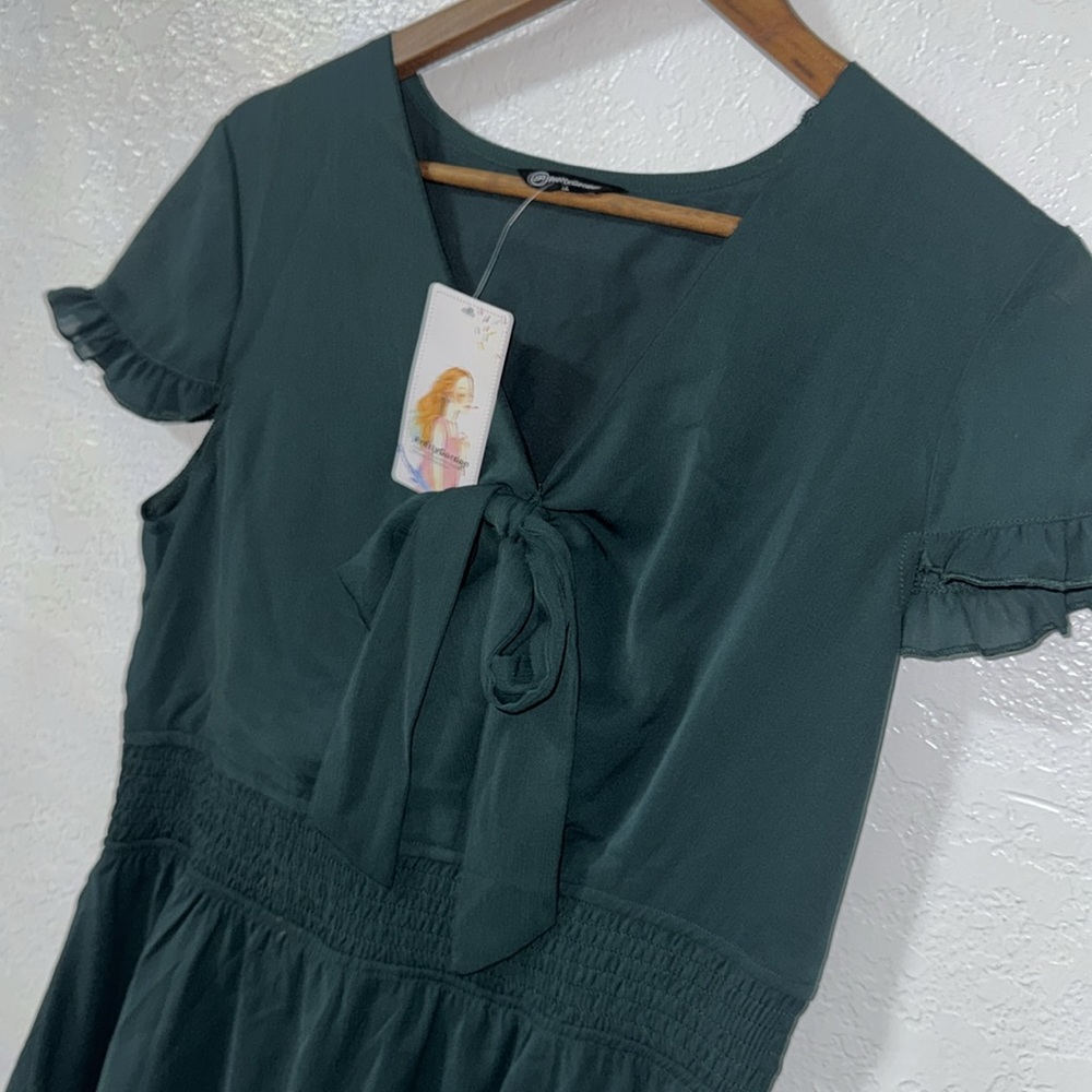 Prettygarden Green Ruffle Mini Dress - Picture 4 of 9